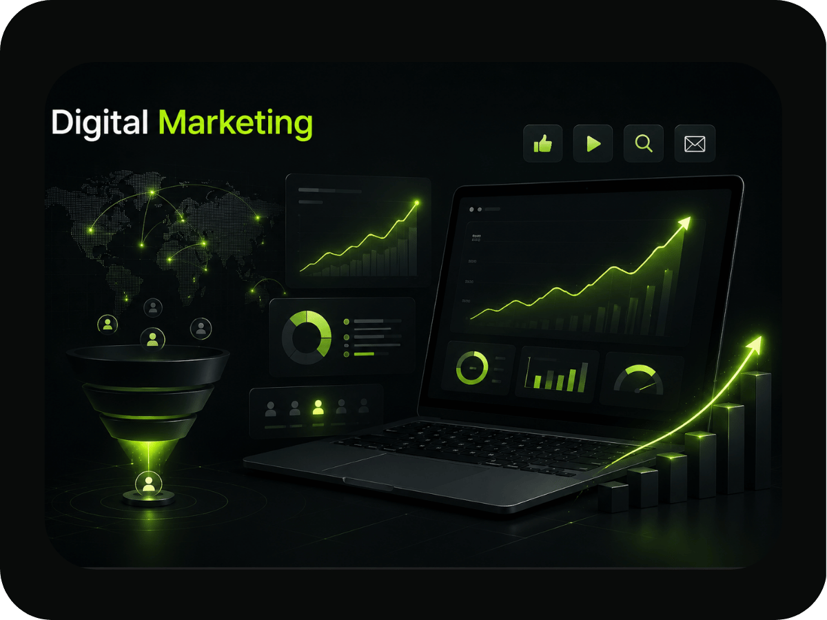 Digital marketing systems illustration